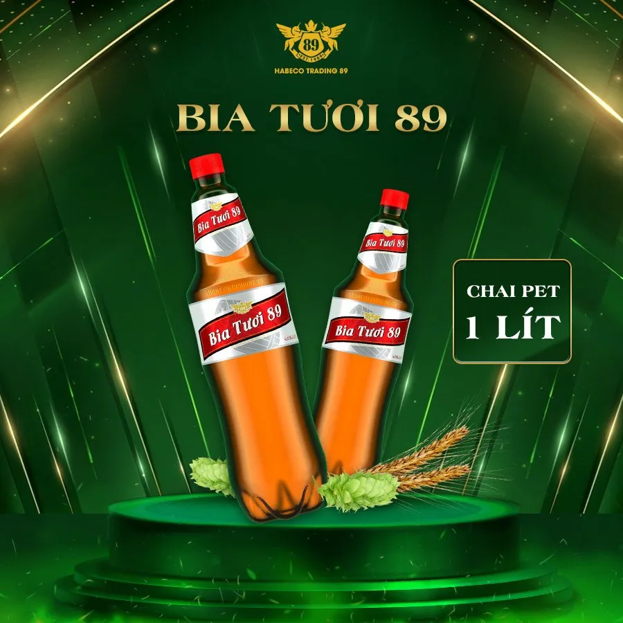 bia tươi 89 chai PET 1L